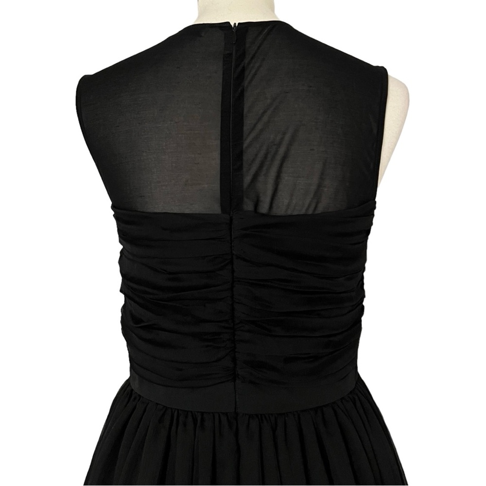 Sandro Ruffled Silk-Chiffon Mini Dress in Black - Picture 9 of 11